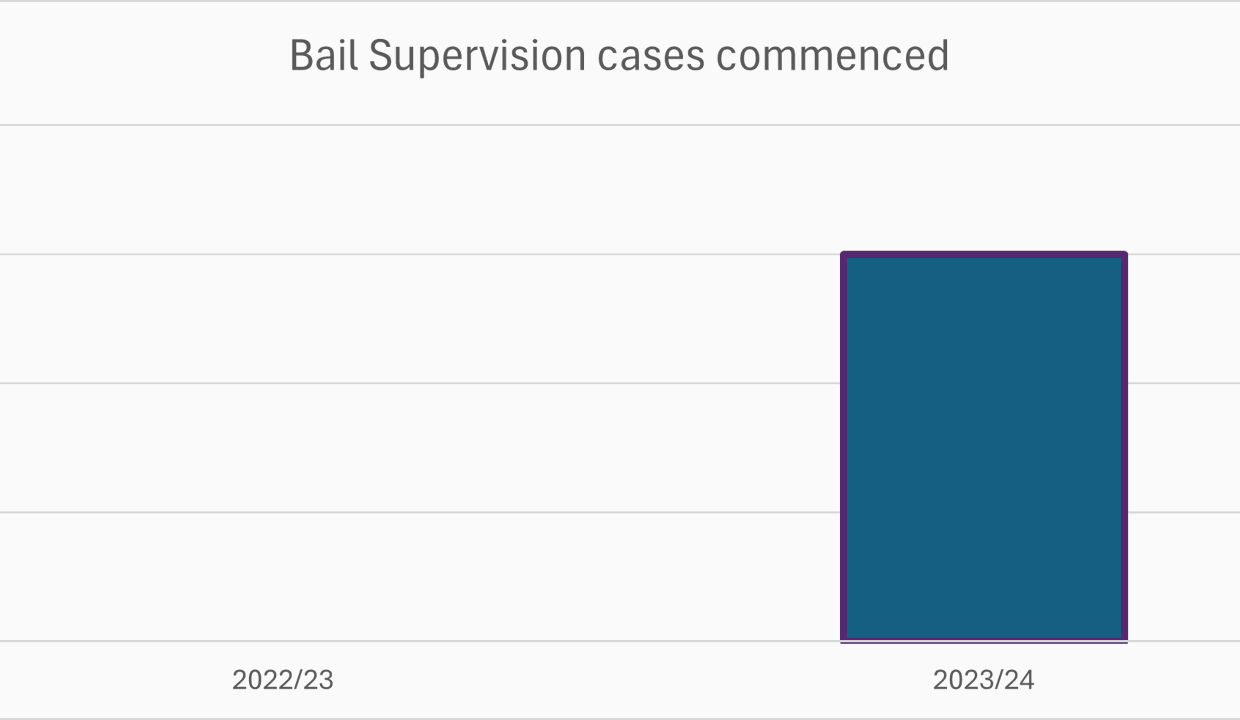 Bail Supervision cases commenced